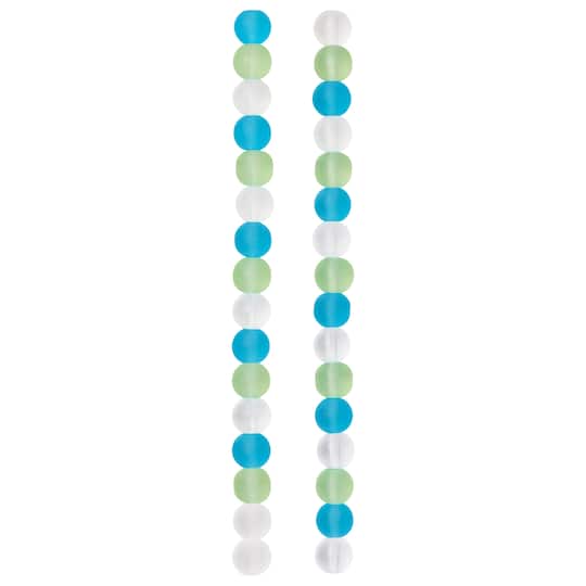12 Pack: Matte Sea Mix Round Glass Beads, 8mm by Bead Landing™